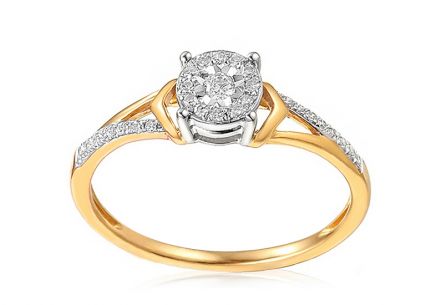 Bague de fiançailles en or avec diamants Makaila 0.12ct