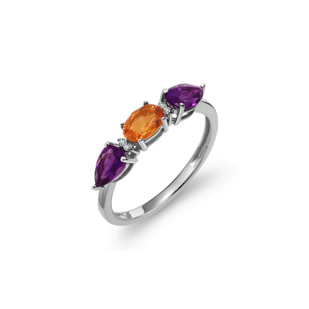 Bague en or avec citrine et améthyste 1,20 ct Garden