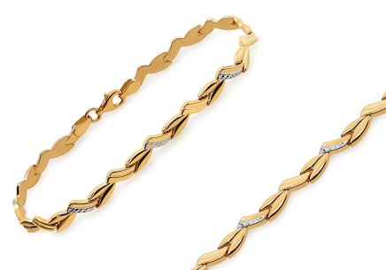 Bracelet en or bicolore avec gravure