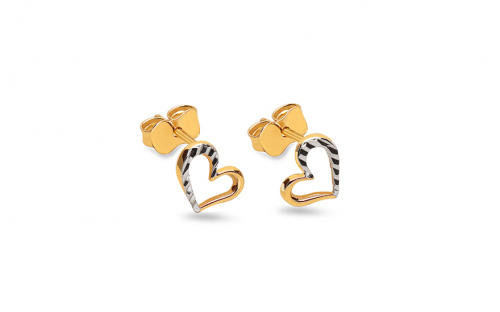Clous d'oreilles Cœurs en or - 9IZ083