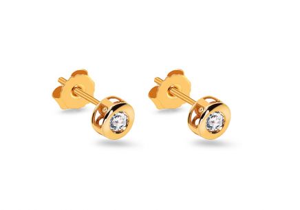 Clous d'oreilles en or et diamant 0.120 ct